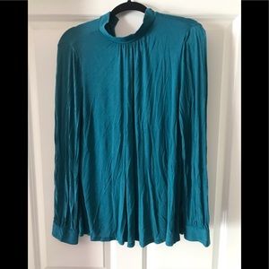 Turquoise High Neck Top